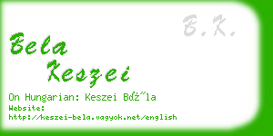 bela keszei business card